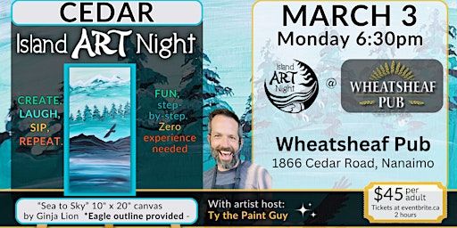 ART Night is back at The Wheatsheaf Pub, join us for a fun night out! | 1866 Cedar Rd