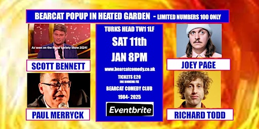 Bearcat Heated Popup Sat 11th January | Turks Head