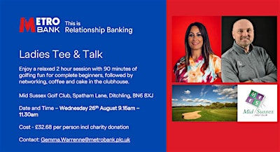 Metro Bank Ladies Tee and Talk | Mid Sussex Golf Club