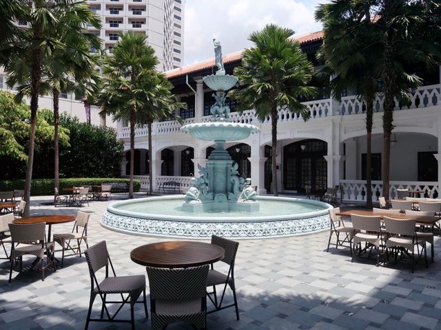 Incredible breakfast spread at Raffles Hotel