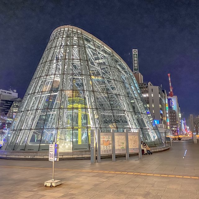 冬の夜の札幌駅