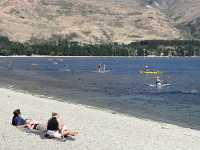 The tranquil lakeside of Wanaka Roy Bay.