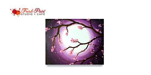 In-Studio Paint Night - Moonlit Cherry Blossoms Acrylic Painting | Fresh Paint Studio + Cafe Toronto