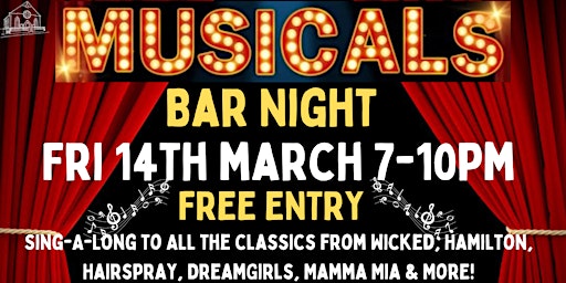 MUSICALS Bar Night (Sing-A-Long to all your favourite classics at Zion!) | Zion Community Art Space