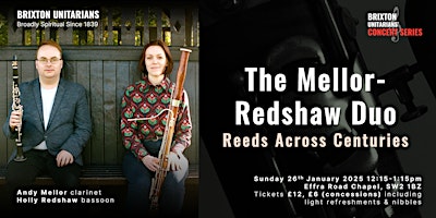 The Mellor-Redshaw Duo: Reeds Across Centuries | Brixton Unitarians' Concert Series