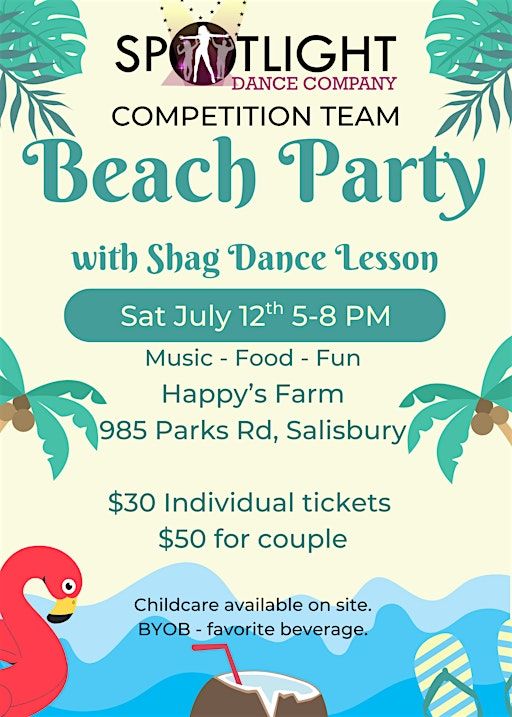 Beach Party with Shag Lessons | Happy's Farm Inc.