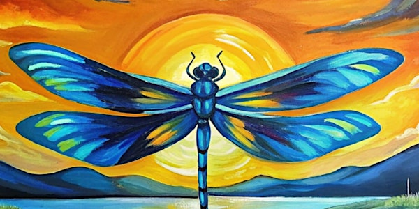Paint Night in Abbotsford creating the gorgeous DRAGONFLY Canvas! | WINGS Restaurants & Pubs - Abbotsford
