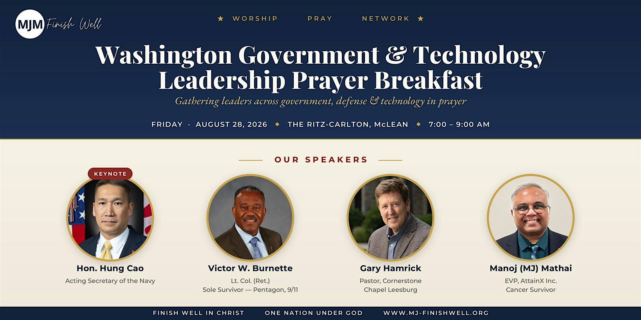 Washington Government & Technology Leadership Prayer Breakfast | The Ritz-Carlton, Tysons Corner