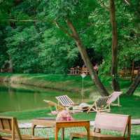 คาเฟ่ที่มีวิวสวนสวยๆ สีเขียวๆสลายตาสุดๆ