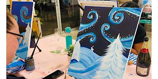 Paint and Sip Starry Christmas | Paintelaide - Adelaide's Paint and Sip Studio