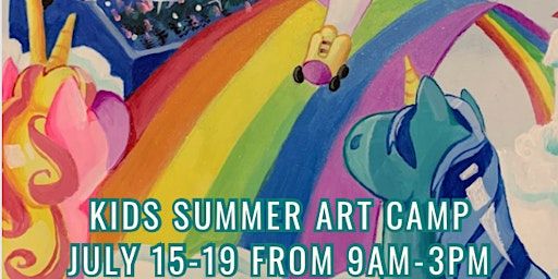 Kids Summer Art Camp:Unicorns that Roller Skate Theme | Pipe & Palette Home Outfitters & Mixed Media Art Classes