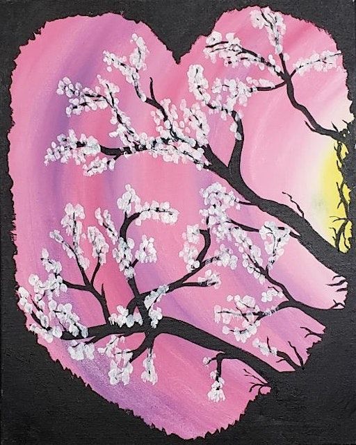 Embrace the Love at this Painting Blossoms at Night Paint & Sip Evening! | Back 40 Texas BBQ Restaurant & Catering
