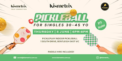 30-45 YO | June 5th| Serves & Sparks: A Pickleball Social for Singles | PicklePlay Indoor Pickleball