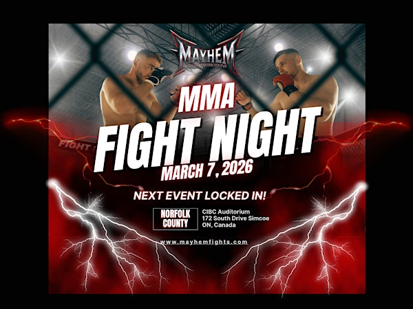 MMA Fight Night Norfolk, Ontario | Norfolk County Fairgrounds