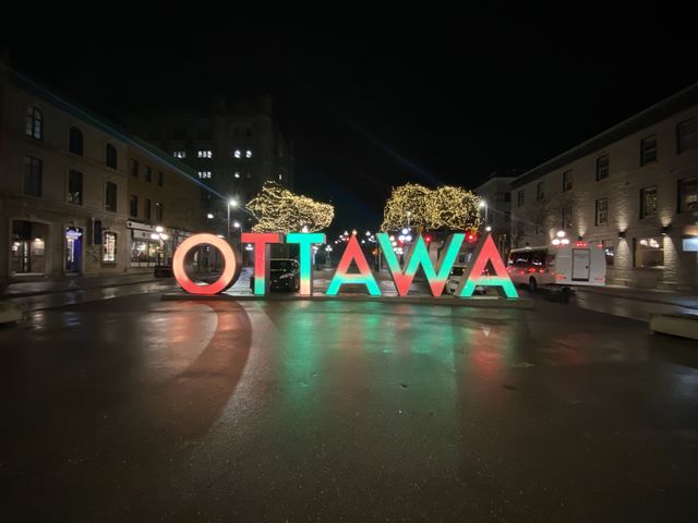 Byward Market at night in Ottawa