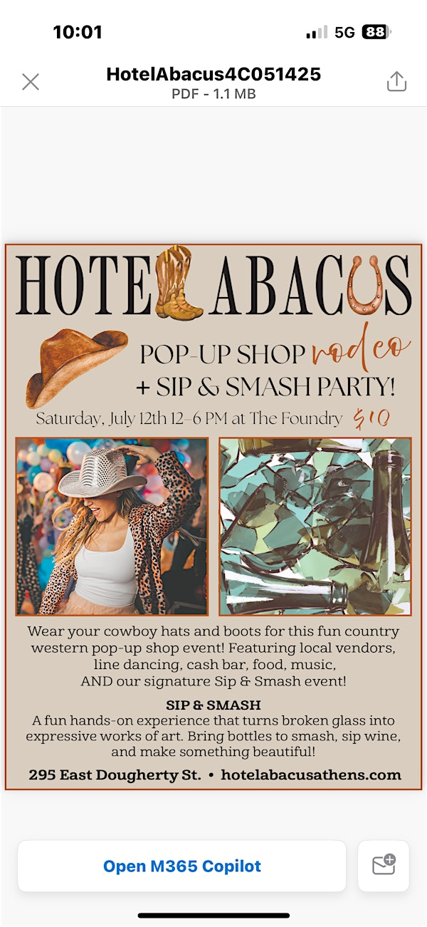 Pop-Up Shop Rodeo + Sip & Smash Party | The Foundry