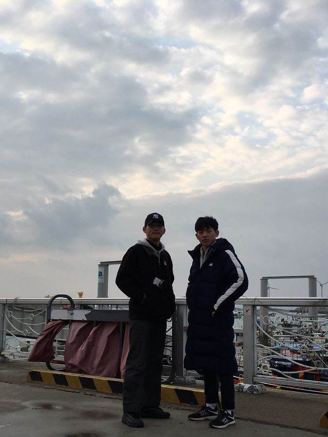 바닷가 노을 바라보기!