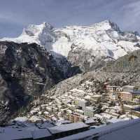 White covered snow Namche Bazaar