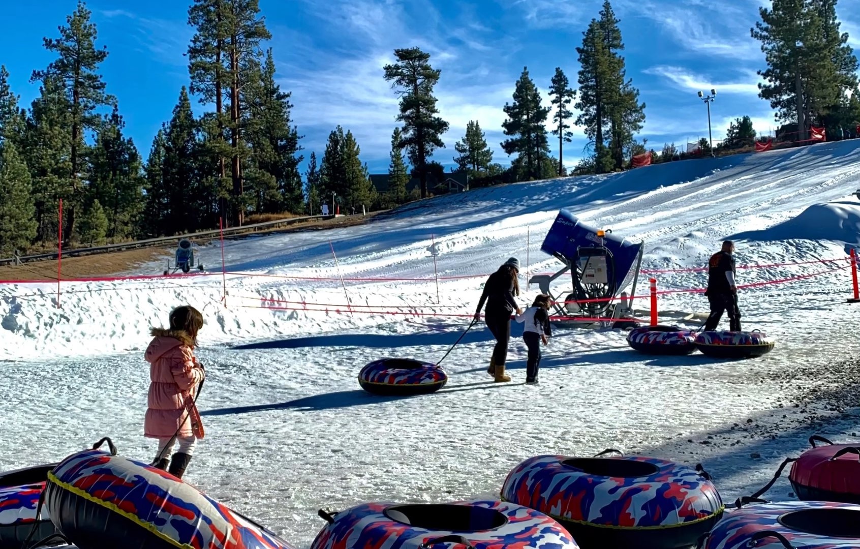 Winter snow tubing fun at Bear Mountain 