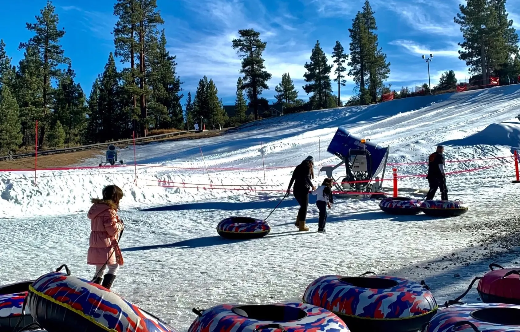 Winter snow tubing fun at Bear Mountain 