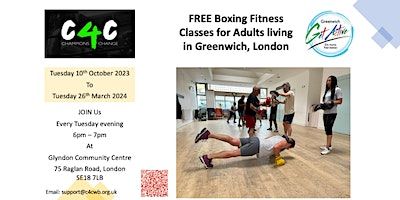 FREE - Boxing Fitness Classes for Adults Living in Greenwich, London | Glyndon Community Centre