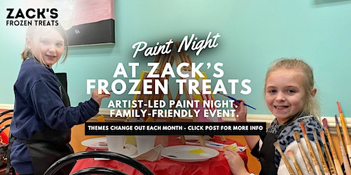 Holiday Paint Night at Zack's Frozen Treats Kernersville (Kid/Fam Friendly) | Zack's Famous Frozen Yogurt