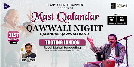 Mast Qalandar Qawwali Night with Qalandar Band Tooting London | Royal Mahal Banqueting & Events