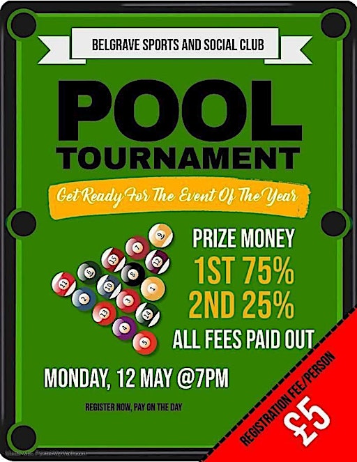 Pool Knock out 9th June | Belgrave Sports & Social Club Ltd