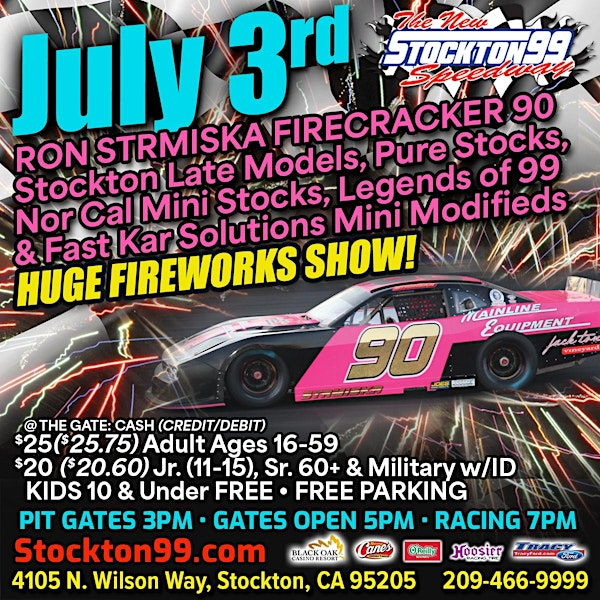 Stockton 99 Speedway July 3rd 2025 RON STRMISKA FIRECRACKER 90 | Stockton 99 Speedway