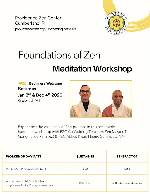 Foundations of Zen Workshop | Providence Zen Center