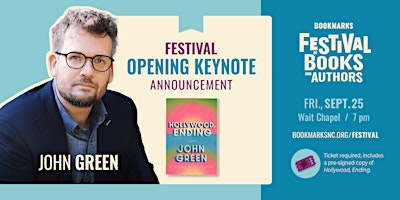 2026 Bookmarks Festival: Opening Keynote with John Green | Wait Chapel