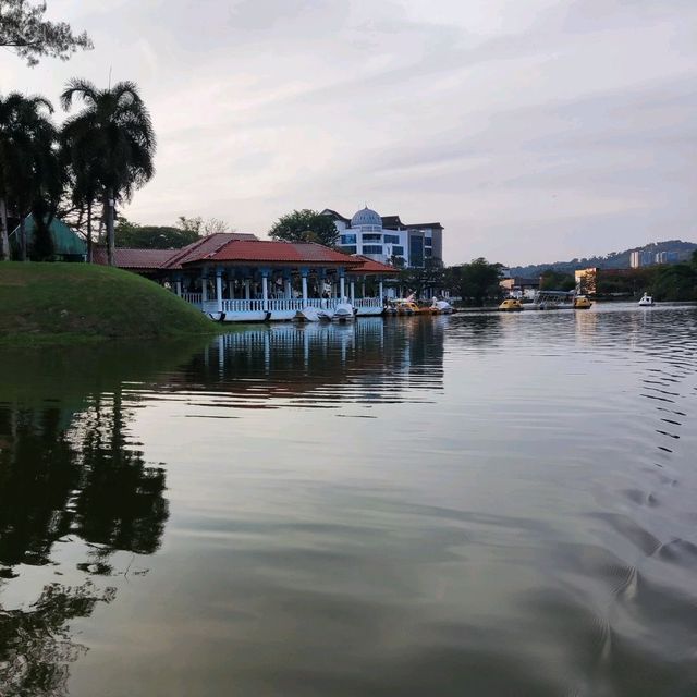Riding Paddle Boat in Taiping Lake Gardens