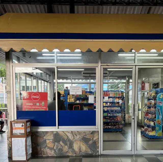 convenience stall with local snacks, bread,..