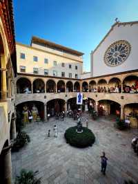 A little patio with a big exhibition