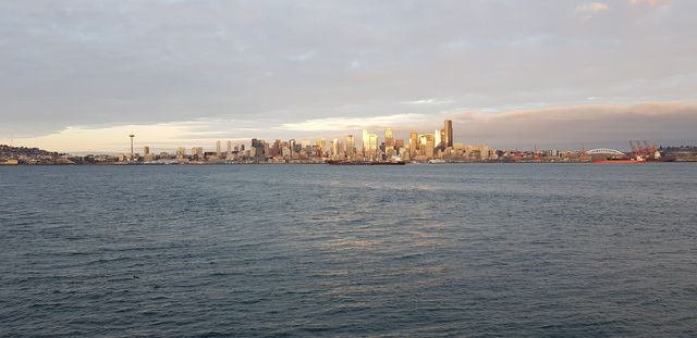 Alki Beach overlooking Seattle Skyline