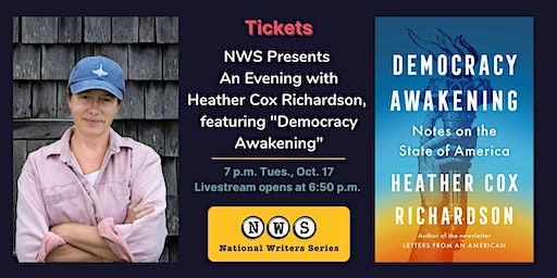 In-Person & Virtual Tickets: Heather Cox Richardson "Democracy Awakening" (Traverse City) | Lars Hockstad Auditorium