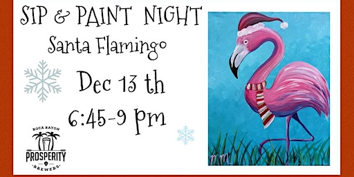 Santa Flamingo Paint Night | Prosperity Brewers