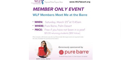 MEMBER ONLY EVENT: WLF Members Meet Me at the Barre | Pure Barre