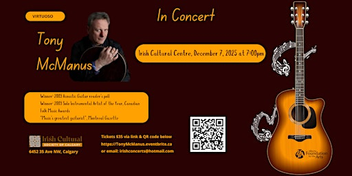 Guitarist           Tony McManus in Concert | Irish Cultural Soceity of Calgary, Bunratty Hall