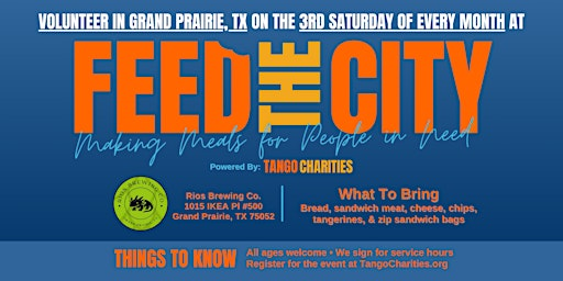 Feed The City Grand Prairie: Making Meals for People In Need | Rios Brewing Company