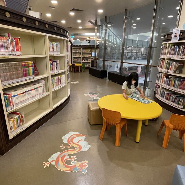 Fun reading at library 