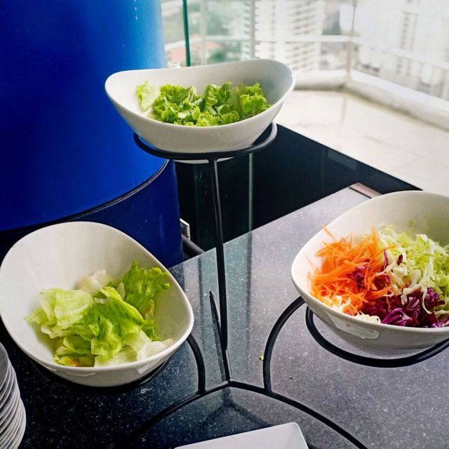 breakfast  with skyscrapers view at Baiyoke