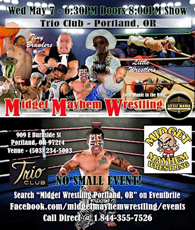 Midget Mayhem Wrestling Rips Through the Ring! Portland OR 21+ | Trio Lounge