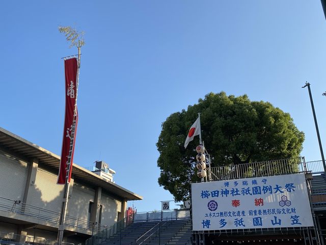 博多祇園山笠の準備がすすむ櫛田神社
