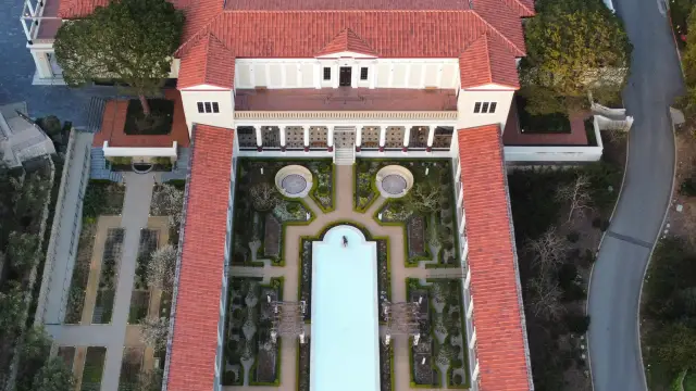 View from the balcony of the Getty Villa