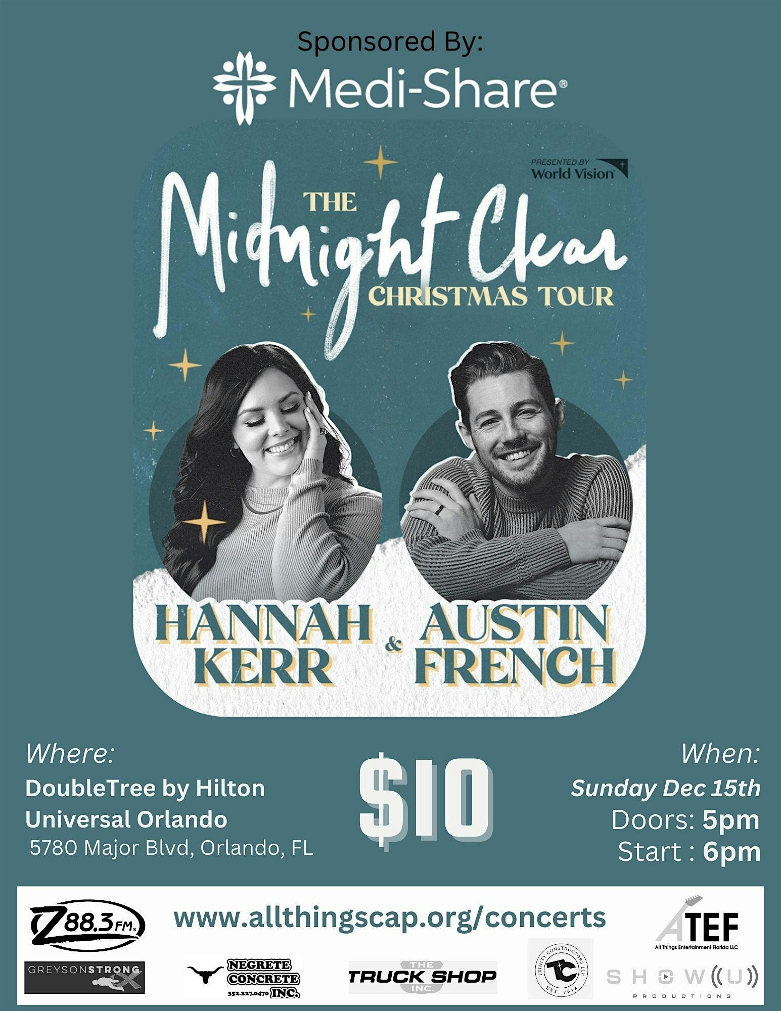 Hannah Kerr & Austin French: The Midnight Clear tour | DoubleTree by Hilton Hotel at the Entrance to Universal Orlando