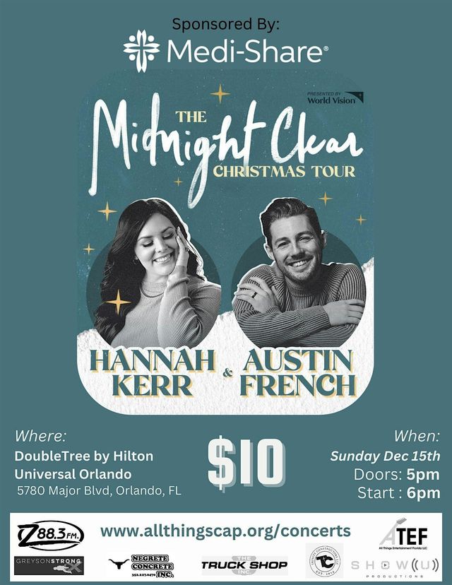 Hannah Kerr & Austin French: The Midnight Clear tour | DoubleTree by Hilton Hotel at the Entrance to Universal Orlando