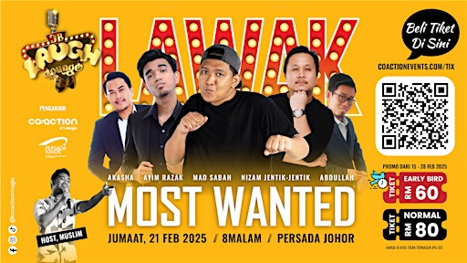 JB Laugh Lounge: Lawak Most Wanted! | Persada Johor International Convention Centre