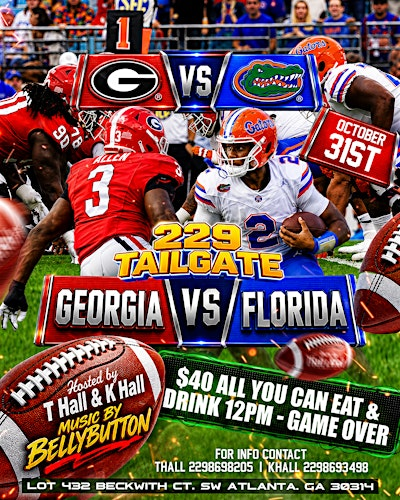 229 Tailgate ( UGA vs FLORIDA GAME ) | 432 Beckwith Ct SW