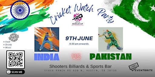 Ind vs Pak Live Cricket Match Watch Party Austin | Shooters Billiards & Sports Bar